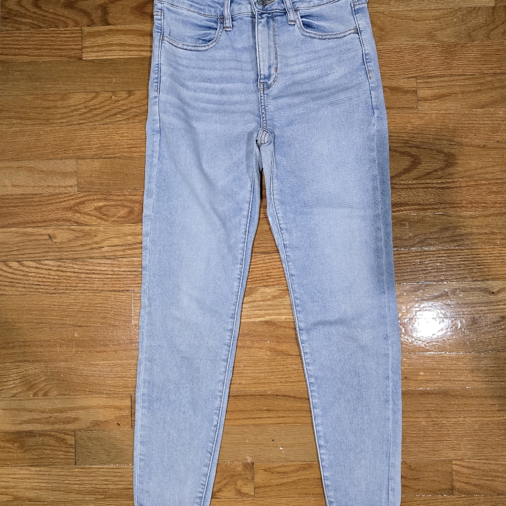 High rise jegging next level stretch American eagle light blue jeans